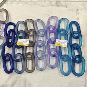 Cadena de Resina Azul Ecológica Personalizable, Eslabones de Cadena Coloridos de Gran Tamaño para Decoración de Paredes, Separador de Ambientes DIY - Product Image 4