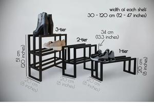 Zapatero Negro Moderno con Diseño de Triple Barra, Organizador Compacto que Ahorra Espacio, Estructura Resistente y Duradera, Solución Elegante para Almacenamiento en la Entrada - Product Image 4