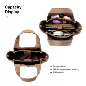 Sacs à main et portefeuilles de luxe pour femmes, personnalisés en usine OEM, de haute qualité, sacs décontractés simples en cuir végétalien pour femmes - Product Image 6