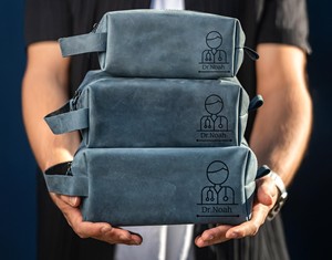 Bolsa de Aseo de Cuero Genuino para Exteriores, Estilo Vintage, Impermeable, para Hombres, para Cosméticos y Artículos de Aseo, LYG-0191 - Product Image 1