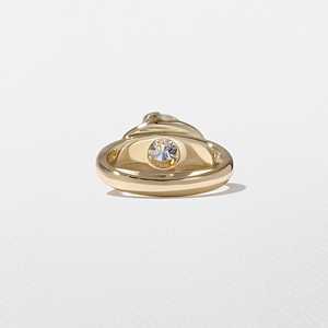 Bagues de fiançailles en diamant en or massif 14 carats, sertissage demi-clos, halo sculpté en or, diamant rond de laboratoire, bijoux de luxe pour anniversaire et mariage - Product Image 4