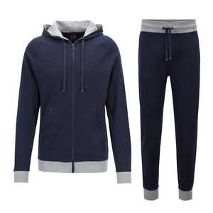 Men's Color Blocking Track Jacket And Jogger Set Stand Collar <b>Zip</b>-Up Sporty Autumn Wear Breathable Knitted Polyester - Product Image 3