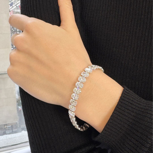 32.10 Carat Oval Lab Grown Diamond Tennis Bracelet 14K Gold VVS Clarity IGI Certified Elegant Luxury Everyday Wear - Product Image 2