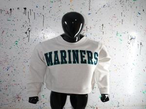 Mariners เสื้อสเวตเชิ้ตคอวีสีเทาเข้มสำหรับนักเดินเรือเสื้อสเวตเชิ้ตคอแบบปักลาย100% สีกรมท่าเสื้อสเวตเชิ้ตคอกว้างโปรดักชั่นในเมือง - Product Image 3