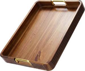 Wood Crafts 100% Natural Handmade Wooden <b>Tray</b> with Handle Natural Polished Solid Wooden Made Serving <b>Tray</b> - Product Image 6