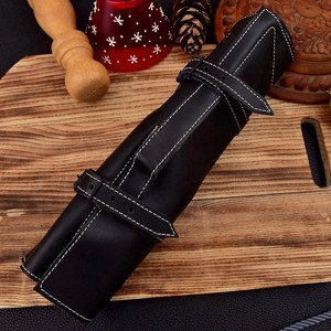 Ensemble de couteaux de cuisine professionnels en acier Damas fait main sur mesure, 5 pièces, avec manche en bois et étui en cuir, couteaux de camping - Product Image 4