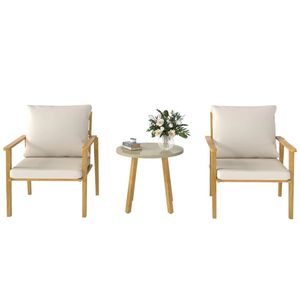 Set da Esterno Bianco Crema per Arredamento Terrazza e Decorazione Giardino - Product Image 5