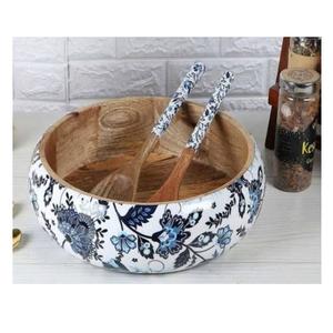 Tazón de Ensalada de Madera de Acacia Hecho a Mano y Personalizado, Tazones de Madera Natural con Asa de Cuerda para Servir, Mezclar Ensaladas, Sopas y Frutas - Product Image 5