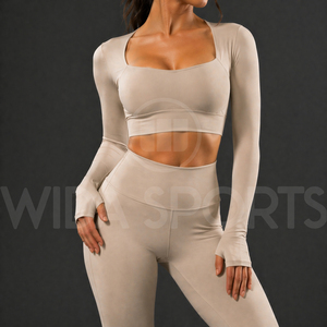 Conjunto de Ropa Deportiva Personalizada para Mujer, Pantalones de Yoga con Corte Acampanado, Leggings de Cintura Alta, Top de Manga Larga, Ropa Deportiva Transpirable - Product Image 4