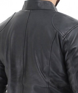 Nouvelle Arrivée Veste de Moto en Cuir Véritable Noire Décontractée Respirante Écologique Hiver Homme Personnalisable - Product Image 3
