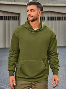 Sudadera con Capucha Personalizada para Hombre, Ligera, Mezcla de Algodón y Poliéster, Manga Larga, Informal, con Bolsillo Tipo Canguro, Ropa de Moda - Product Image 2