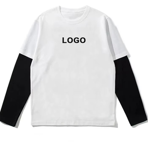 Men's Black Oversized T-Shirt With <b>White</b> Contrast Trim And Front Logo Print Casual Knitted Short Sleeve O-Neck Style - Product Image 3