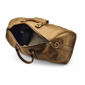 Bolsa de Viaje de Cuero Genuino, Color Sólido, de Lujo, para Fin de Semana, con Correa Ajustable y Asa Superior - Product Image 4