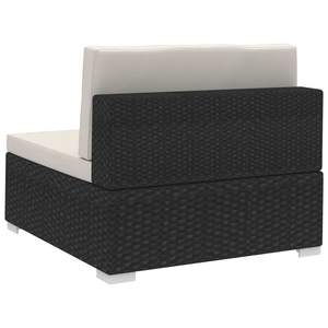 Juego de 4 Sofás de Jardín en Negro y Blanco Crema, Colección de Muebles Elegantes para Exteriores - Product Image 6