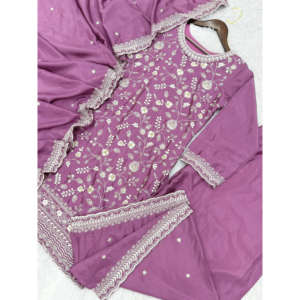 Set elegante de 3 piezas de estilo indio Kurti con Plazzo y Dupatta - Product Image 3