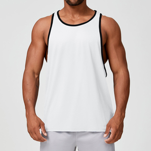 Débardeur de sport décontracté pour homme à séchage rapide, anti-boulochage, col en U, respirant, en tissu côtelé, pour tenue d'équipe - Product Image 4