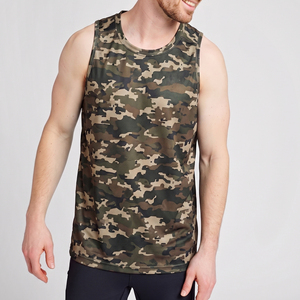 Camiseta sin mangas de camuflaje para hombre, cuello cuadrado, deportiva, 100% poliéster, chaleco deportivo. - Product Image 6