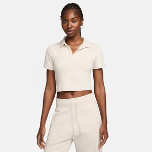 Polo haut court femmes vêtements personnalisés 2025 haut court Polo femmes bouton up Blouse Style Polo tricoté - Product Image 3