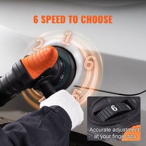 Lucidatrice Rotorbitale per Auto da 6 Pollici a Doppia Azione, 6 Velocità Variabili 1900-4600 RPM, Kit Lucidatrice e Ceratrice per Auto - Product Image 4