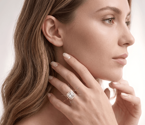 Anillo de Compromiso con Diamante Corte Asscher para Mujer, Diamante Clásico Cultivado en Laboratorio - Product Image 6