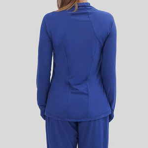 Chaqueta de yoga cómoda para mujer, de manga larga, de secado rápido, tela elástica, corte ajustado, con cremallera, para correr - Product Image 5