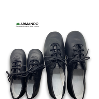 Chaussures de danse jazz en cuir à lacets Oxford unisexe avec doublure en daim pour spectacles et entraînements Noir Marron