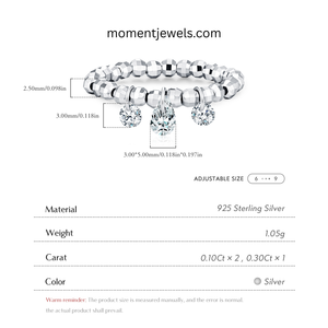 S925 Sterling <b>Silver</b> Moissanite <b>Ring</b> for Women VVS1 Round Brilliant Pear Cut 0.2ct 0.3ct Geometric Beaded Inlay Fine Jewelry Gif - Product Image 5
