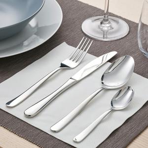 Elegant mirror finished stainless steel cutlery set with <b>matte</b> black handle for dining home and restaurant <b>table</b> setting - Product Image 1