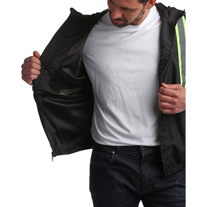 <b>Mens</b> High Visibility Safety <b>Jacket</b> <b>Reflective</b> Waterproof Work Coat for Construction Roadside Outdoor Protection - Product Image 4