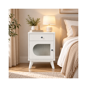 Collection EVEREST - Meubles de rangement modernes pour chambre à coucher en bois de pin massif - Table de chevet en bois avec rangement intelligent - Product Image 1