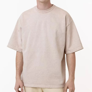 OEM ODM Mens <b>Tshirts</b> Cotton 250 300 Gsm Drop Shoulder Graphic Baggy Heavyweight T-shirt Streetwear Boxy Oversized Custom T Shirt - Product Image 5