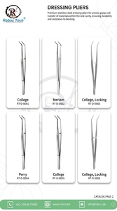 Ergonomic Manual College Utility Dressing Plier Made Stainless Steel CE Certified Class I 1 Year Warranty <b>Model</b> RT-<b>D</b>-0005 Roboz - Product Image 2