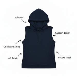 Débardeur pull à capuche sans manches en tissu doux et chaud orné de strass, style streetwear, personnalisé pour femme, collection automne-hiver 2026 - Product Image 6