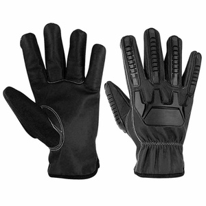Gants de travail en cuir de vachette grainé de qualité supérieure, jaunes, résistants aux chocs, durables, pour la protection au travail - Product Image 6