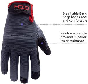 Guantes mecánicos de alta calidad con logotipo personalizado, venta al por mayor, guantes mecánicos de trabajo de seguridad de impacto de cuero, OEM - Product Image 2