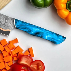 Cuchillo de Chef Burraq, Hecho a Mano, Moderno, de Acero de Damasco, Hoja de 7 Pulgadas, Grosor de 3.0 mm, Apto para Lavavajillas, Funda de Cuero Premium, Madera - Product Image 2