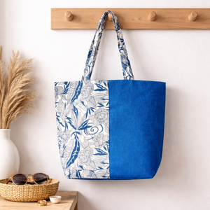 Flower Printed Durable Jute Beach Tote <b>Bag</b> with Rope Handles | Customizable <b>Fabric</b> Eco-Friendly Carry <b>Bag</b> - Product Image 4