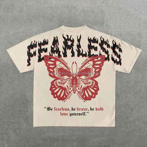2025 New Design Heavyweight T-<b>Shirts</b> for Men High Street Vintage Boxy Fit round Neck Printed Custom Design Logo 100% Cotton - Product Image 3