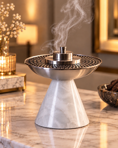 Brûleur à Bakhoor Conique en Acier Inoxydable de Luxe, Style Arabe Jali, Support Moderne pour Encens Oud, Écologique pour la Maison Islamique - Product Image 2