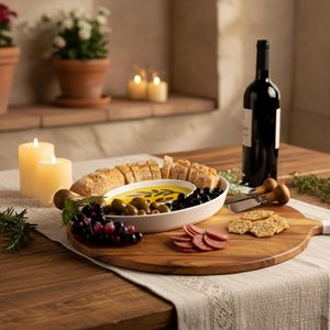 Planche à découper en bois d'acacia, 1,5 cm d'épaisseur, avec poignée en bois, résistante à l'humidité, passe au lave-vaisselle, planche à découper, planche à fromage, planche alimentaire - Product Image 3