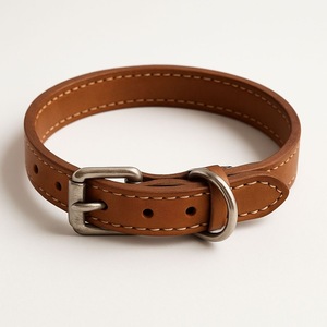 Professional Grade Leather Dog <b>Collar</b> with Heavy Metal Buckle for Global Pet Supply Companies From Divine International - Product Image 6