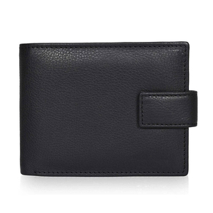 Higly Customisable Men's Genuine Leather Royal Blue <b>Wallet</b> Fold Closure RFID Blocking Minimalist Design Short Daily Use <b>Wallets</b> - Product Image 1