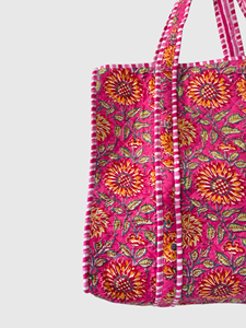 Sac fourre-tout en coton à motif floral avec broderie, design ouvert, pour le shopping toutes saisons, style bohème - Product Image 5