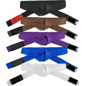Cinturón de Karate para Competición, 100% Algodón, Transpirable, Elástico, Negro, Rojo, Azul, Artes Marciales - Product Image 1