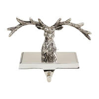 Support de chaussette de Noël en argent gravé avec base en marbre, objet décoratif portable pour table de salon