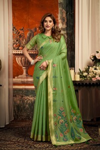 Sari indien en coton ethnique, dernière collection, design exclusif, pour mariages, fêtes et festivals, tendance, best-seller pour femmes. - Product Image 6