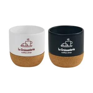 แก้วเซรามิกเคลือบด้าน 6 ออนซ์ พร้อมฐานไม้ก๊อก ผลิตภัณฑ์เซรามิก - Product Image 1