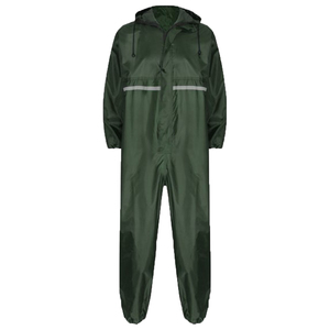 Combinaison de pluie imperméable pour homme, en polyester vert, entièrement ajustable, avec capuche, manches longues, pour toutes les saisons, vêtements d'extérieur - Product Image 4
