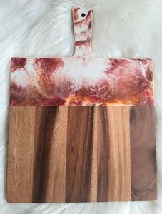 Planche à découper en bois et résine écologique avec poignée, compatible lave-vaisselle, pour couper légumes, fruits, viande, fromage, pain, usage quotidien en cuisine - Product Image 2