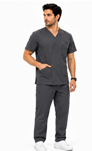 Conjunto de uniforme médico para hombre, estilo jogger, transpirable, con spandex, para hospital, enfermería, cómodo, moderno y duradero. - Product Image 3